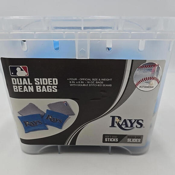 Tampa‎ Bay Rays MLB Corn Hole Bean Bags (SET OF 4) with Case - Picture 2 of 8